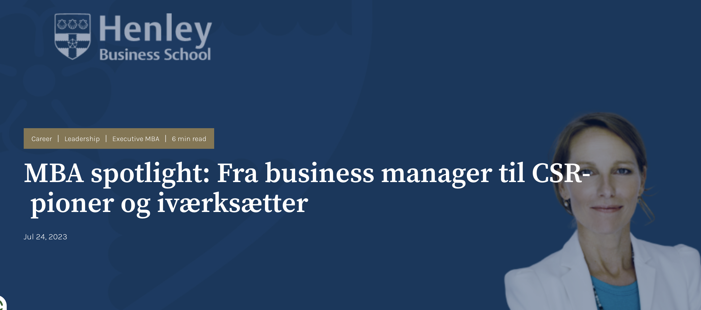 MBA spotlight: Fra business manager til CSR-pioner og iværksætter