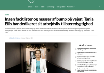 Ingen facitlister og masser af bump på vejen: Tania Ellis har dedikeret sit arbejdsliv til bæredygtighed